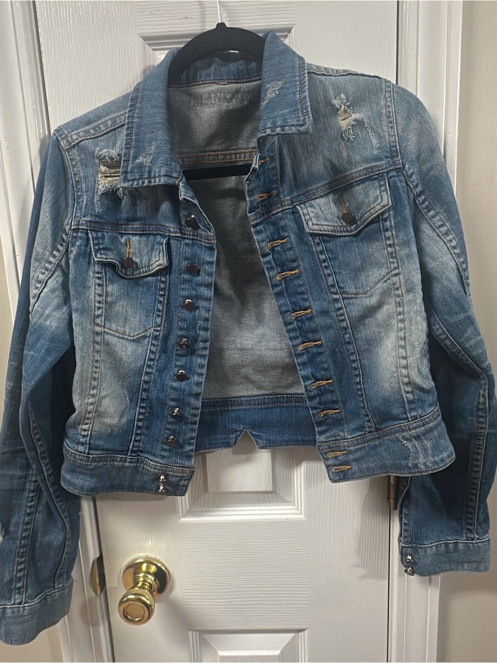 Blank NYC Light Blue Distressed Denim Jacket pit-pit17 (mix51)
